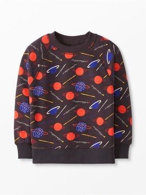 Hanna Andersson Dark Space Sweatshirt with Red & Blue Planets